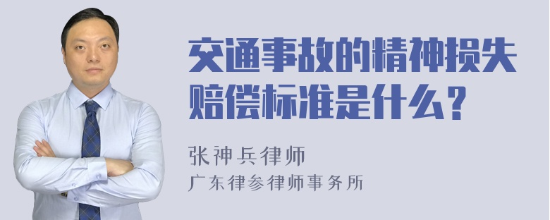 交通事故的精神损失赔偿标准是什么？