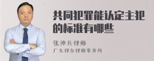 共同犯罪能认定主犯的标准有哪些