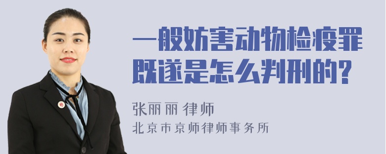 一般妨害动物检疫罪既遂是怎么判刑的?