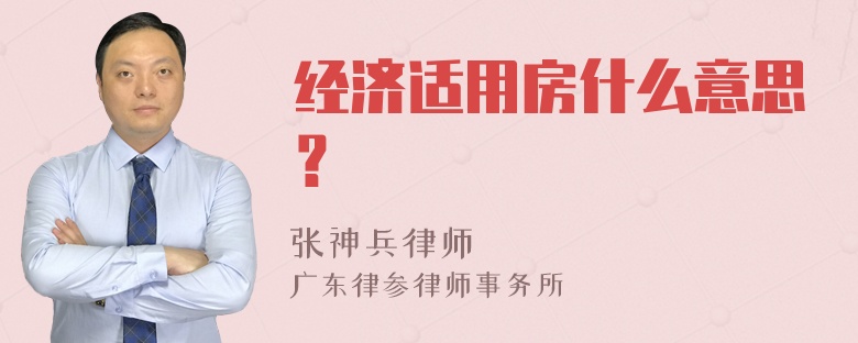 经济适用房什么意思？