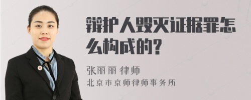 辩护人毁灭证据罪怎么构成的?