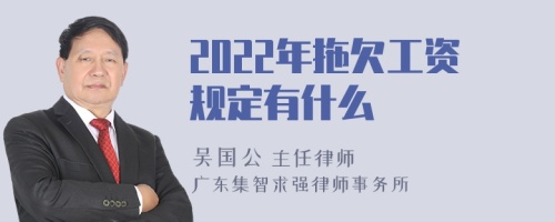 2022年拖欠工资规定有什么