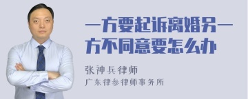 一方要起诉离婚另一方不同意要怎么办