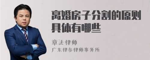 离婚房子分割的原则具体有哪些