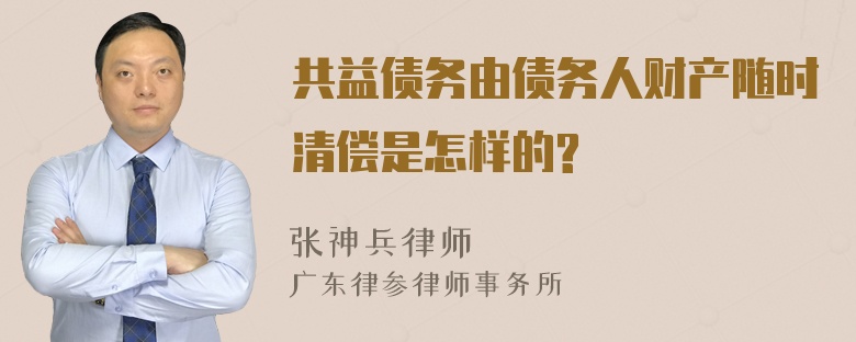 共益债务由债务人财产随时清偿是怎样的?