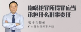 隐瞒犯罪所得罪应当承担什么刑事责任