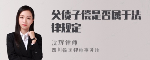 父债子偿是否属于法律规定