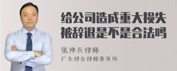 给公司造成重大损失被辞退是不是合法吗