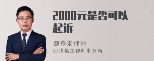 2000元是否可以起诉