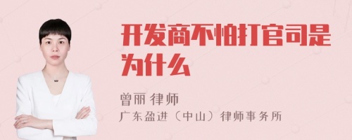 开发商不怕打官司是为什么