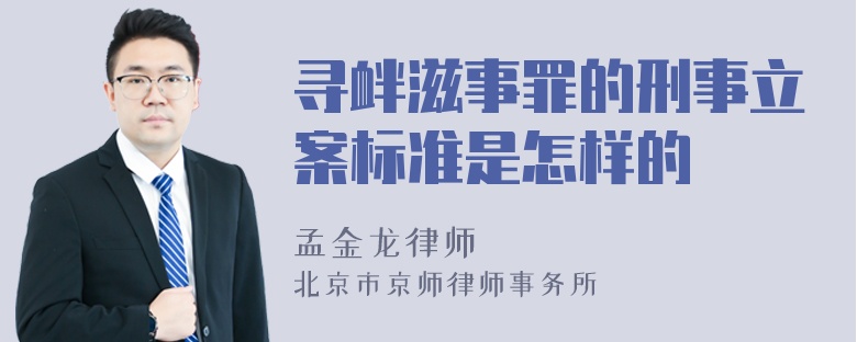 寻衅滋事罪的刑事立案标准是怎样的