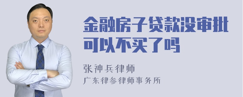 金融房子贷款没审批可以不买了吗