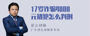 17岁诈骗4000元初犯怎么判刑