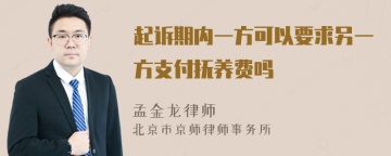 起诉期内一方可以要求另一方支付抚养费吗