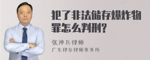 犯了非法储存爆炸物罪怎么判刑?