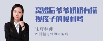 离婚后爷爷奶奶有探视孩子的权利吗