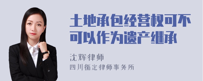 土地承包经营权可不可以作为遗产继承