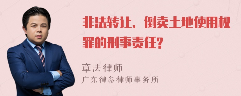 非法转让、倒卖土地使用权罪的刑事责任?