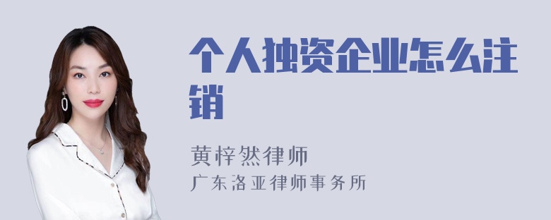 个人独资企业怎么注销