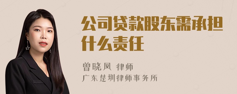 公司贷款股东需承担什么责任