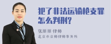 犯了非法运输枪支罪怎么判刑?