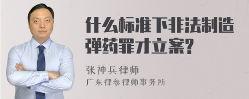 什么标准下非法制造弹药罪才立案?