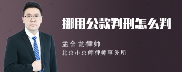 挪用公款判刑怎么判