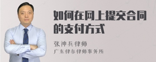 如何在网上提交合同的支付方式