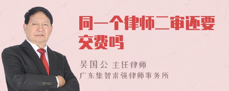 同一个律师二审还要交费吗