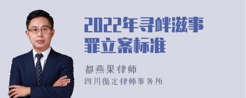 2022年寻衅滋事罪立案标准