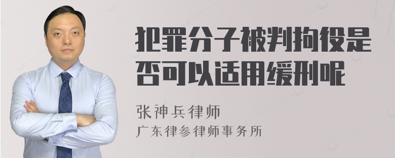 犯罪分子被判拘役是否可以适用缓刑呢