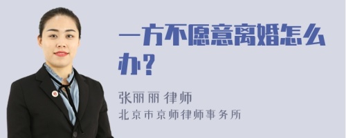 一方不愿意离婚怎么办？