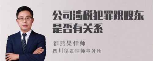 公司涉税犯罪跟股东是否有关系