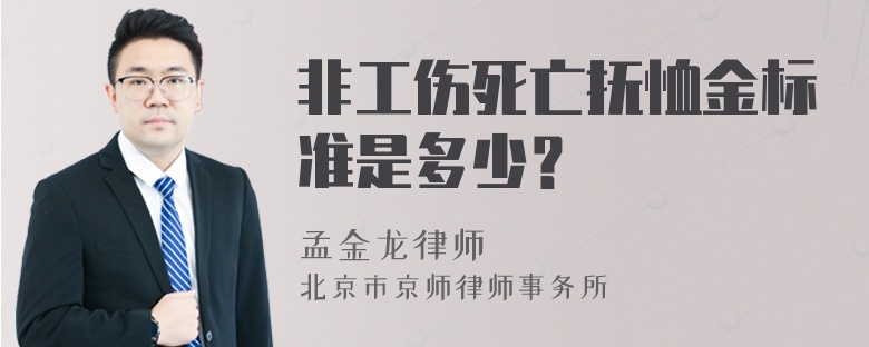 非工伤死亡抚恤金标准是多少？