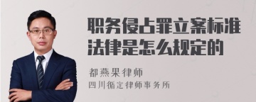 职务侵占罪立案标准法律是怎么规定的