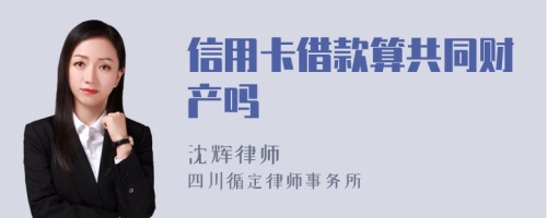 信用卡借款算共同财产吗