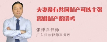 夫妻没有共同财产可以主张离婚财产赔偿吗
