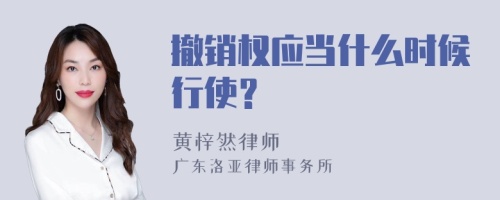 撤销权应当什么时候行使？