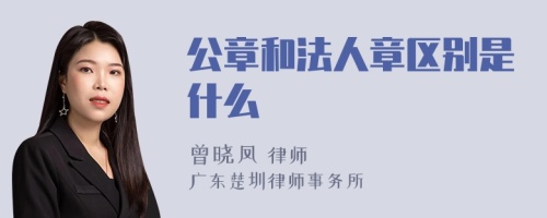 公章和法人章区别是什么