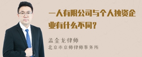 一人有限公司与个人独资企业有什么不同？