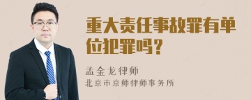 重大责任事故罪有单位犯罪吗？