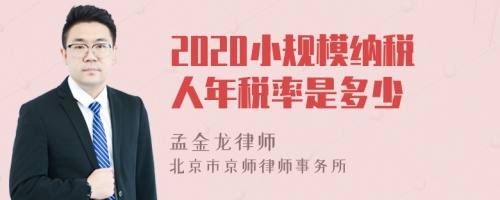 2020小规模纳税人年税率是多少