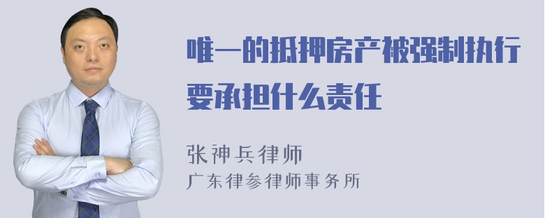 唯一的抵押房产被强制执行要承担什么责任