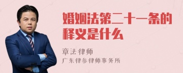 婚姻法第二十一条的释义是什么