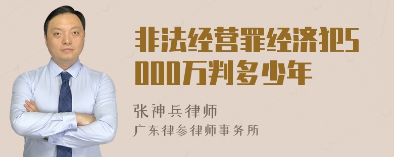 非法经营罪经济犯5000万判多少年