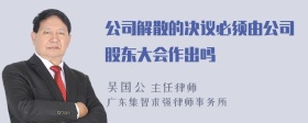 公司解散的决议必须由公司股东大会作出吗