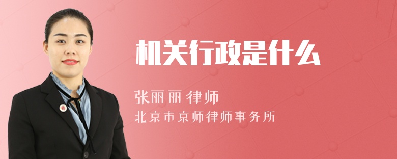 机关行政是什么