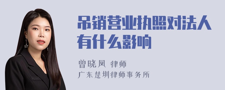 吊销营业执照对法人有什么影响