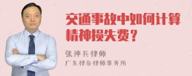 交通事故中如何计算精神损失费？