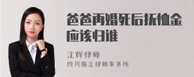 爸爸再婚死后抚恤金应该归谁